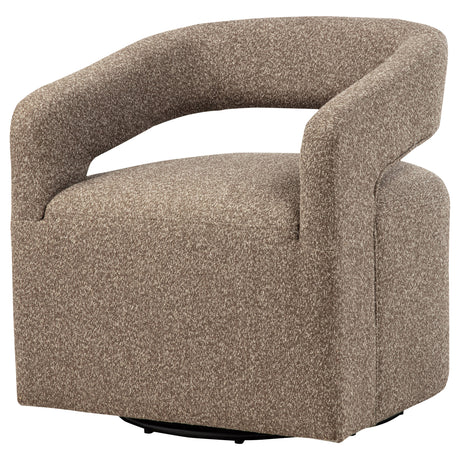 Westhill Boucle Swivel Accent Chair - Rounded Barrel Back in Rocky Road Brown – view 4