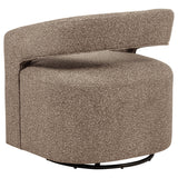 Westhill Boucle Swivel Accent Chair - Rounded Barrel Back in Rocky Road Brown – view 5