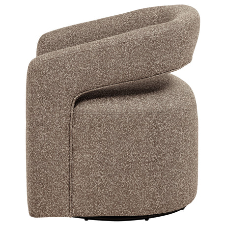 Westhill Boucle Swivel Accent Chair - Rounded Barrel Back in Rocky Road Brown – view 6