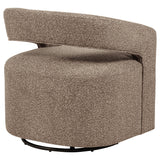 Westhill Boucle Swivel Accent Chair - Rounded Barrel Back in Rocky Road Brown – view 8