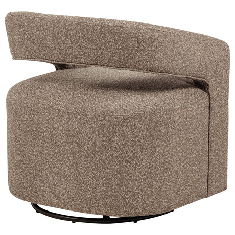 Westhill Boucle Swivel Accent Chair - Rounded Barrel Back in Rocky Road Brown – view 8