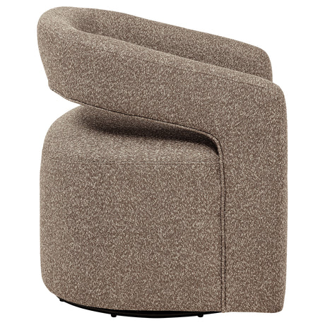 Westhill Boucle Swivel Accent Chair - Rounded Barrel Back in Rocky Road Brown – view 9