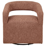 Westhill Swivel Accent Chair - Curved Barrel Back in Berry Boucle – view 3