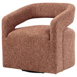 Westhill Swivel Accent Chair - Curved Barrel Back in Berry Boucle – view 4