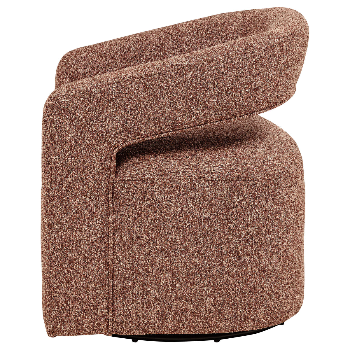 Westhill Swivel Accent Chair - Curved Barrel Back in Berry Boucle – view 5