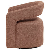 Westhill Swivel Accent Chair - Curved Barrel Back in Berry Boucle – view 5