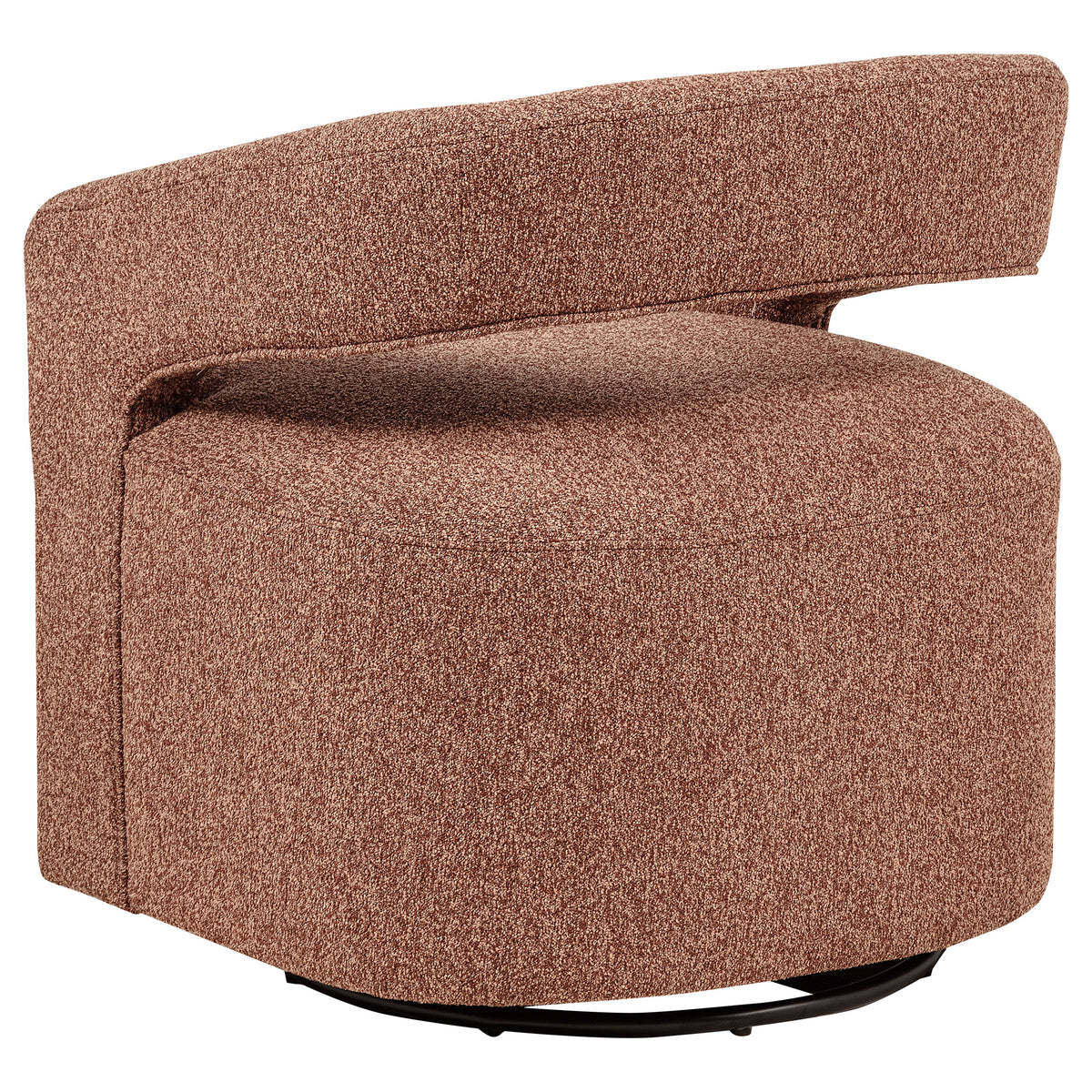 Westhill Swivel Accent Chair - Curved Barrel Back in Berry Boucle – view 6