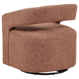 Westhill Swivel Accent Chair - Curved Barrel Back in Berry Boucle – view 6