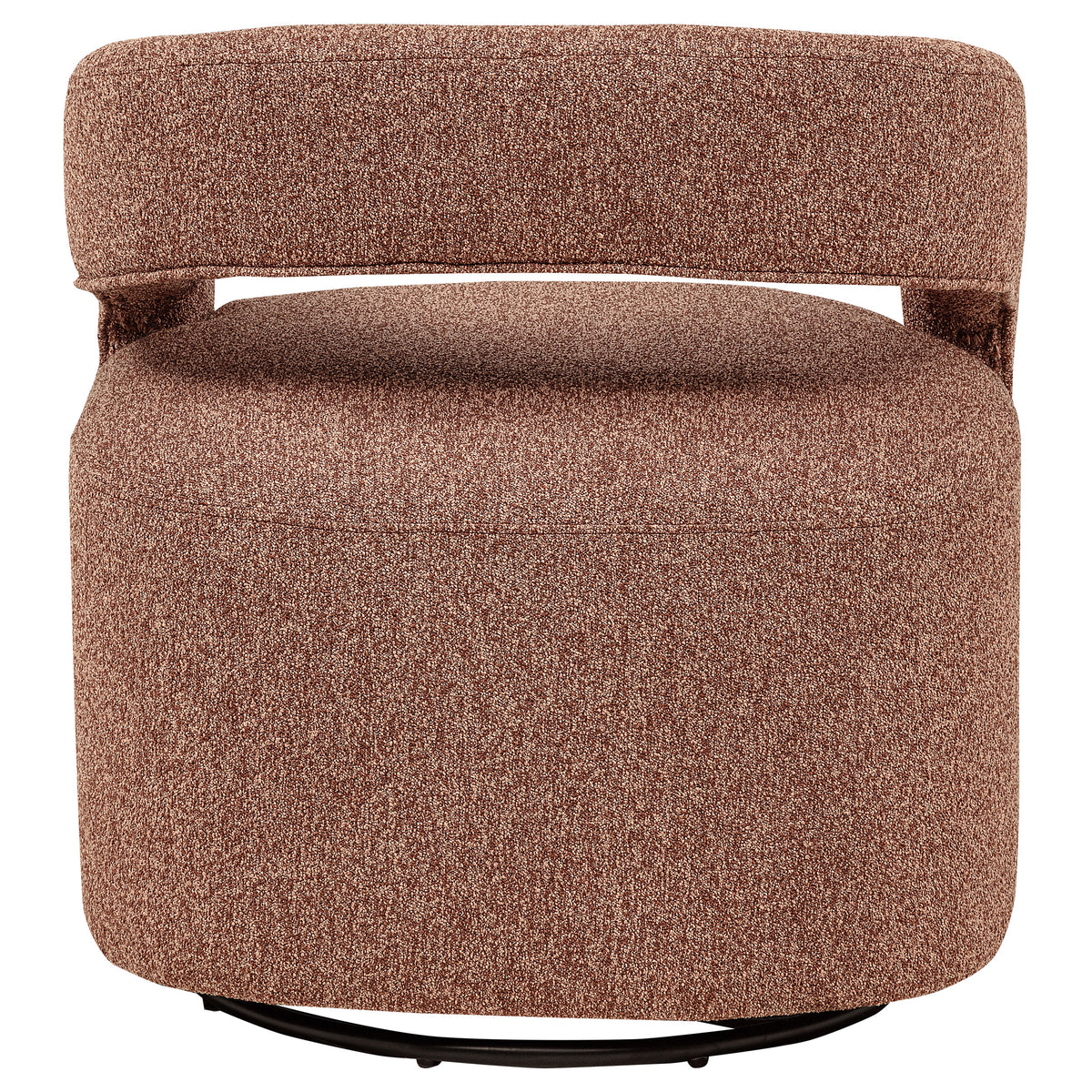 Westhill Swivel Accent Chair - Curved Barrel Back in Berry Boucle – view 7