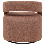 Westhill Swivel Accent Chair - Curved Barrel Back in Berry Boucle – view 7