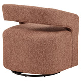 Westhill Swivel Accent Chair - Curved Barrel Back in Berry Boucle – view 8