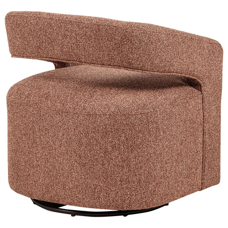 Westhill Swivel Accent Chair - Curved Barrel Back in Berry Boucle – view 8