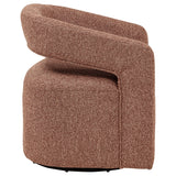 Westhill Swivel Accent Chair - Curved Barrel Back in Berry Boucle – view 9