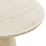 Vyn 48" Modern Round Dining Table Concrete Tavertine Finish - room setting