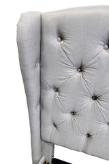 Yvette Upholstered Tufted with Wingback Platform Bed King in Grey - detail view