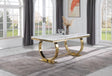 Lexington 70" Rectangle Dining Table with Thick 3.5" Faux Marble Top, Modern Contemporary Design… - front view