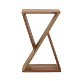 Lily Reclaimed Wood Accent Side Table - Geometric Hourglass Design in Natural – view 3