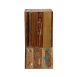 Lily Reclaimed Wood Accent Side Table - Geometric Hourglass Design in Natural – view 5