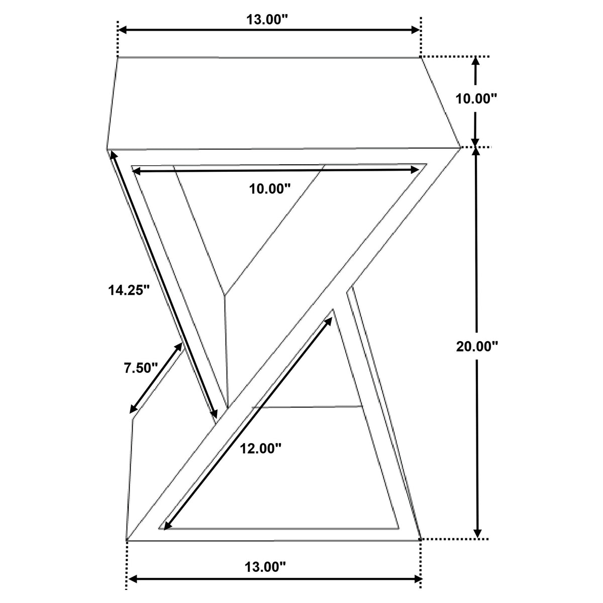 Lily Reclaimed Wood Accent Side Table - Geometric Hourglass Design in Natural – view 7