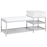 Siega Shoe Storage Entryway Bench - White High Gloss