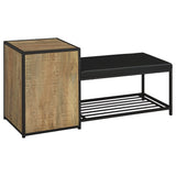 Martino Shoe Storage Entryway Bench with Cabinet - Mango & Sandy Black with Padded Leatherette Seat – view 6