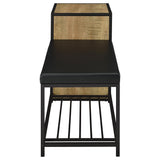 Martino Shoe Storage Entryway Bench with Cabinet - Mango & Sandy Black with Padded Leatherette Seat – view 8
