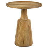Ixia Round Solid Mango Wood Accent Side Table - Natural
