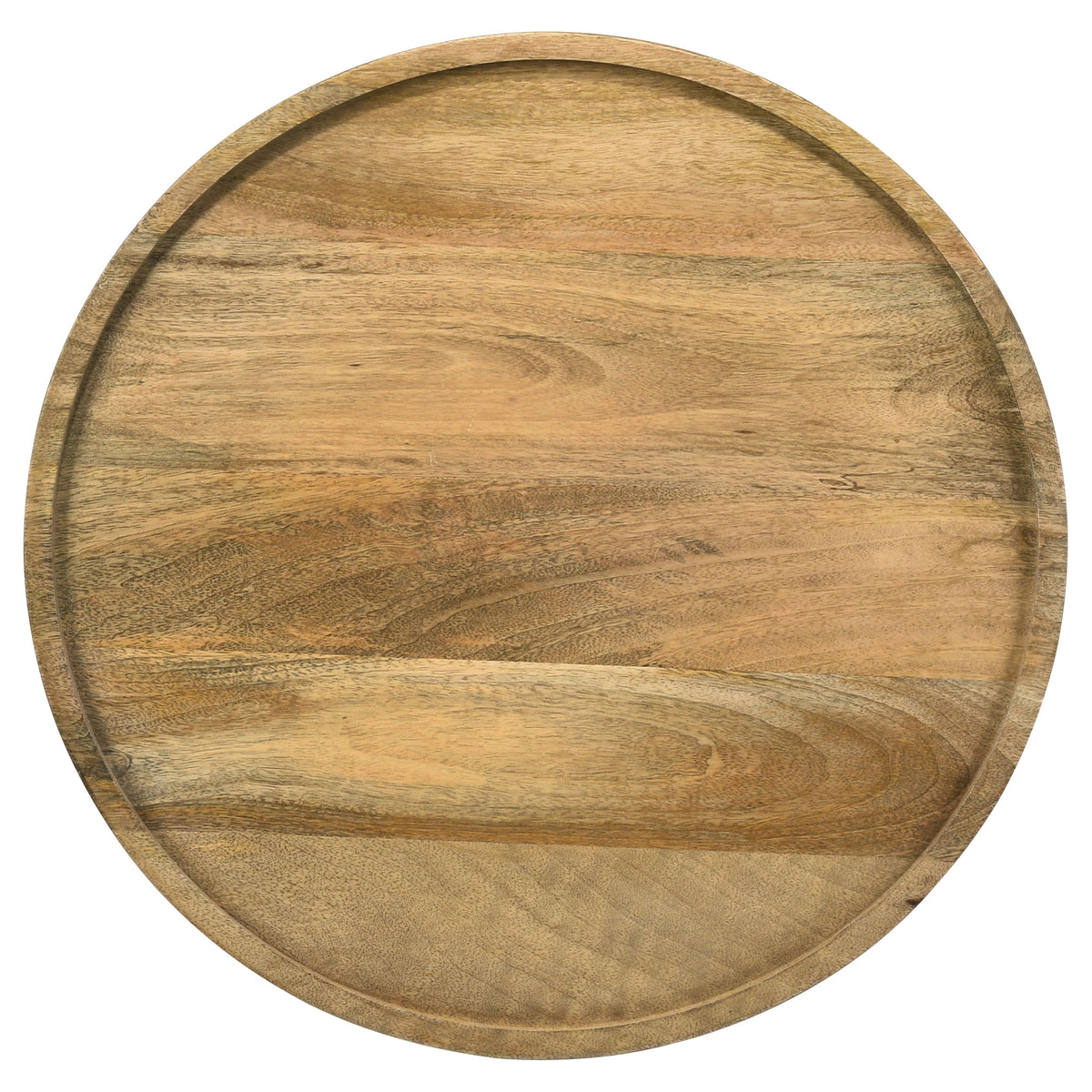 Ixia Round Solid Mango Wood Accent Side Table - Sculpted Pedestal Base in Natural or Black Stain – view 4