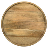 Ixia Round Solid Mango Wood Accent Side Table - Sculpted Pedestal Base in Natural or Black Stain – view 4