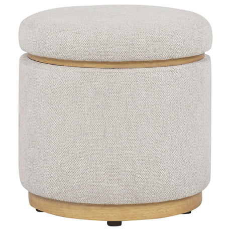 Remuda Round Boucle Storage Ottoman
