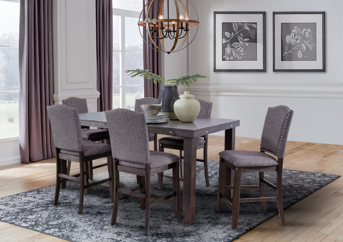 Sylvia Gray 7-Piece Dining Set — collection view; check selected pieces