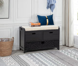 Delport 32" Transitional Modern Wooden Storage Bench - front view