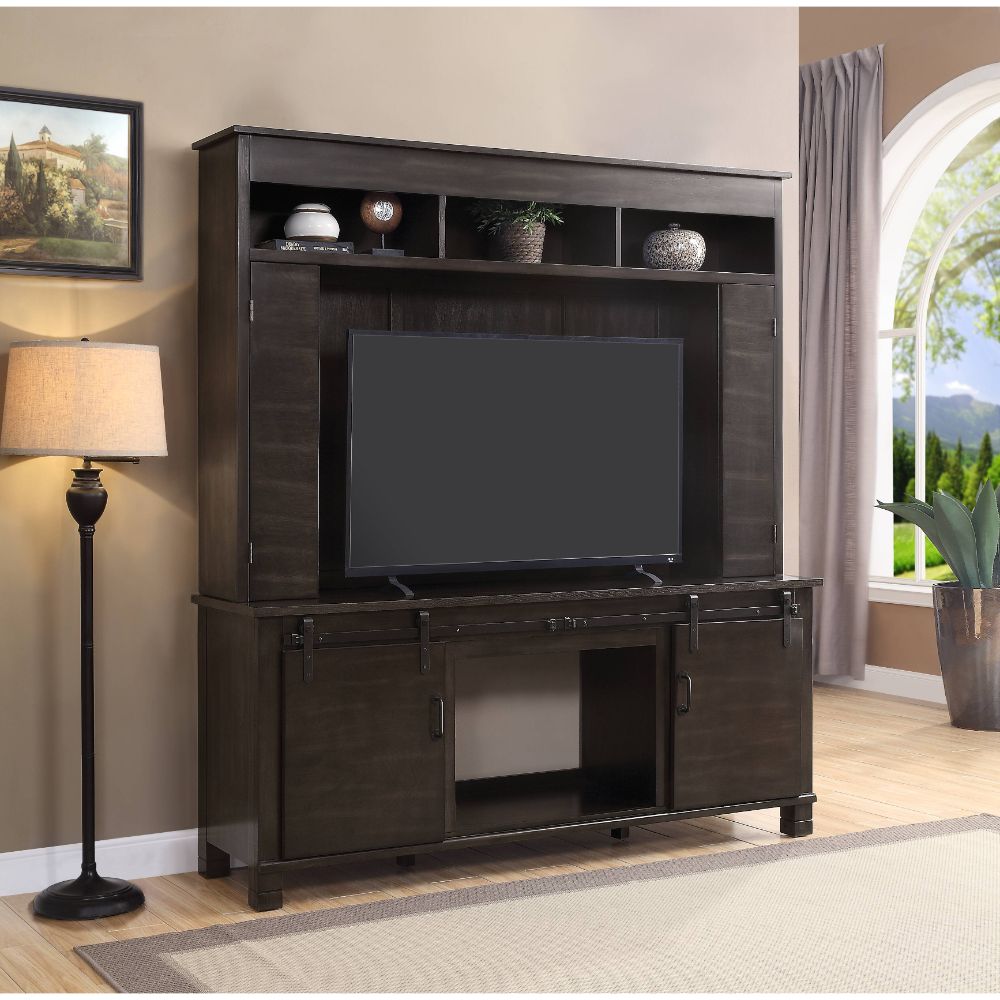 Apison Farmhouse Entertainment Center with LED Electric Fireplace