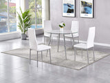 Trina Modern Mid-Century 5 Pcs Round Dining Set in White