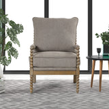 Hanako Accent Chair in Taupe And Natural Oak - angle view
