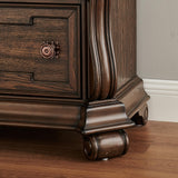 Belvedere 32.5" Wide 2-Drawer Traditional Nightstand in Dark Cherry - back view
