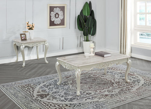 Tlerra 28" Square Victorian Classic Living Room End Table - Spring Bud