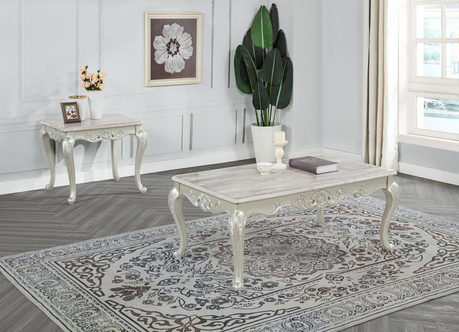 Tlerra 49" Rectangle Victorian Living Room Coffee Table - Spring Bud