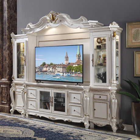Picardy Entertainment Center, Fireplace, Mirror & Bench
