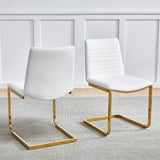 Blanca Contemporary Dining Chair with Gold Legs - front view