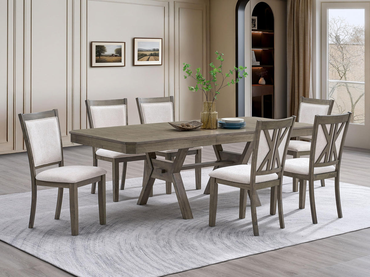 Zara Light Gray 7-Piece Dining Set — collection view; check selected pieces