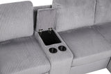 Solesse 9-Piece Contemporary Modular Sectional Sofa, Ridged 100% Polyester Upholstery in Grey - room setting