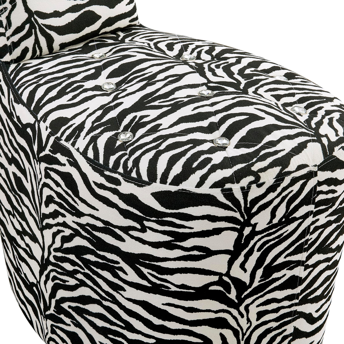 Tristam 40" Modern Glam High Heel Lounge Chair in Zebra - front view