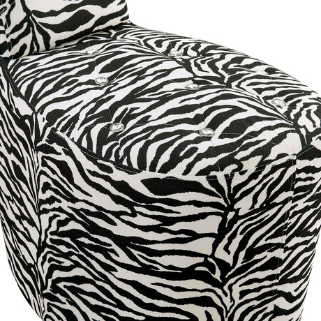 Tristam 40" Modern Glam High Heel Lounge Chair in Zebra - front view