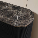 Trandell 70" Modern Glam Faux Marble Top Fully Assembled Sideboard - close-up