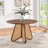 Linh Round Dining Table in Walnut - front view