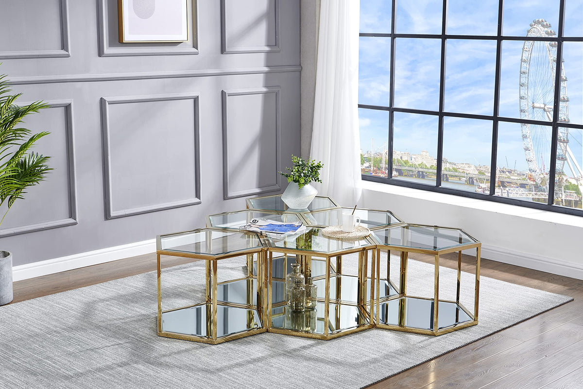 Coffee Table in Gold - side view