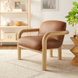 Tapporo Mid-Century Modern Accent Chair in Natural - front view