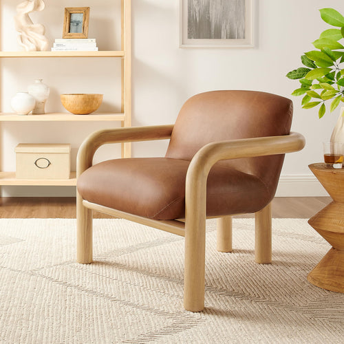 Tapporo Mid-Century Modern Accent Chair in Natural