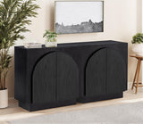 Questa 31" Scandinavian Mid Century 2-Door Wood Grain Cabinet - angle view